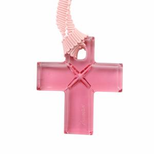 ネックレス アクセサリー ペンダント ロゴ クロス 十字架 クリア ピンク GY18 /MQ