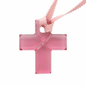 Baccarat ネックレス アクセサリー ペンダント ロゴ クロス 十字架 クリア ピンク GY18 /MQ