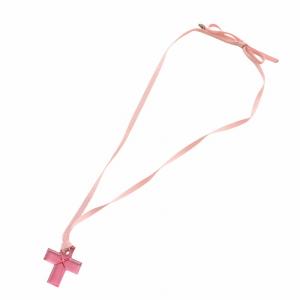 Baccarat ネックレス アクセサリー ペンダント ロゴ クロス 十字架 クリア ピンク GY18 /MQ