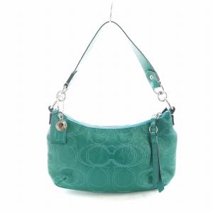 COACH ハンドバッグ レザー シグネチャー ステッチ ロゴ 緑 グリーン F19192 GY18