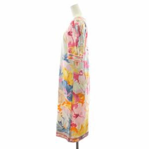 LEONARD ファッション FASHION ワンピース ひざ丈 スクエアネック 花柄 マルチカラー /MP GY18