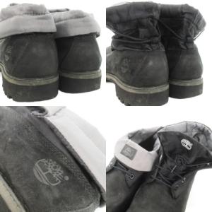 Timberland ロールトップブーツ スエード ナイロン カモフラ 迷彩柄 ロゴ 28cm 黒 ブラック 9651B 4040