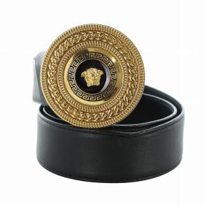 VERSACE ベルト レザー メデューサ ゴールド金具 黒 ブラック GY11 /MQ