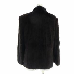SAGA MINK 銀サガ 毛皮コート ミンクファー 長袖 総裏地 ショート 11 L 茶 ブラウン GY18 /MQ