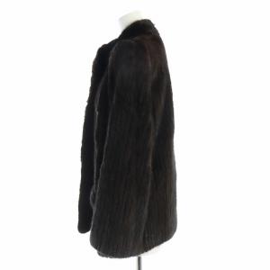 SAGA MINK 銀サガ 毛皮コート ミンクファー 長袖 総裏地 ショート 11 L 茶 ブラウン GY18 /MQ