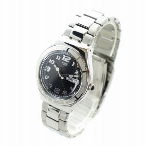 SWATCH アイロニー IRONY 腕時計 ウォッチ クォーツ デイト カレンダー付き 黒文字盤 シルバー色 YGS740G