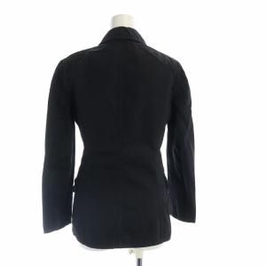 PRADA テーラードジャケット シングル 長袖 総裏地 パッカリング 38 S 黒 ブラック GY18 /MQ
