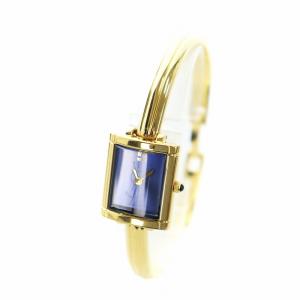 YVES SAINT LAURENT バングルウォッチ クォーツ スクエア 青文字盤 ゴールド色 5920-H12115