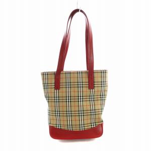 トートバッグ ノバチェック ブラウン レッド