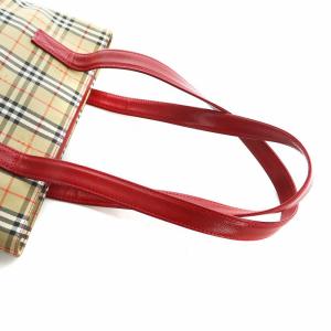 BURBERRY トートバッグ ノバチェック ブラウン レッド