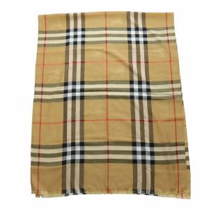 BURBERRY LONDON ストール ショール ノバチェック ロゴ フリンジ 茶 ブラウン GY18 /MQ