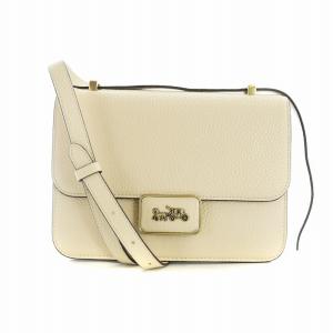 アリー ショルダーバッグ 斜め掛け ゴールド金具 レザー ロゴ アイボリー 3928 GY18 /MQ