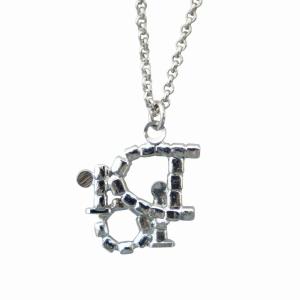 Christian Dior ネックレス アクセサリー ペンダント ロゴ ラインストーン シルバー色 GY11 /MQ OH