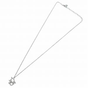 Christian Dior ネックレス アクセサリー ペンダント ロゴ ラインストーン シルバー色 GY11 /MQ OH