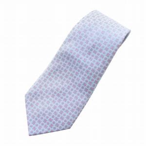 ネクタイ ワイドタイ 絹 シルク ロゴ 総柄 青 ブルー GY17 /MQ