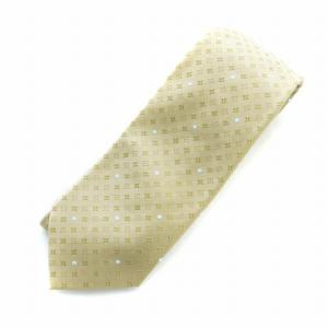 ネクタイ ワイドタイ 小紋 総柄 ロゴ 絹 シルク ベージュ 茶 ブラウン GY17 /MQ