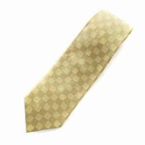 ネクタイ ワイドタイ ダミエ ロゴ 絹 シルク 茶 ブラウン GY17 /MQ