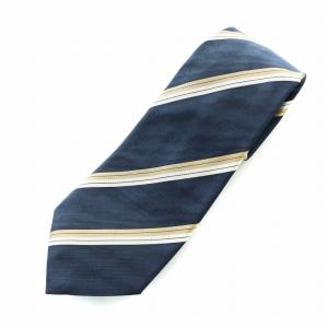 ネクタイ ワイドタイ レジメンタル ストライプ 小紋柄 ロゴ 絹 シルク 紺 ネイビー GY17 /MQ