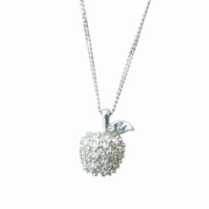 ネックレス アクセサリー ペンダント ラインストーン リンゴ