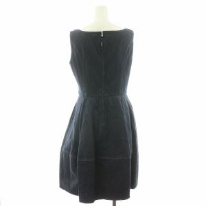 FOXEY NEW YORK コレクション COLLECTION デニム ノースリーブ ワンピース ロング ストレッチ 40 M 紺