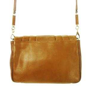 ANYA HINDMARCH ショルダーバッグ ミニ レザー 本革 タック プリーツ ロック金具 ロゴ 茶 ブラウン 2114074-87