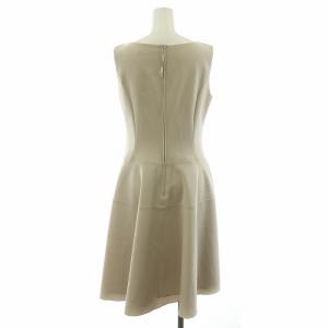 FOXEY NEW YORK ナイトフォールワンピース ロング ノースリーブ Vネック 40 M ベージュ 41011 GY17 /MW