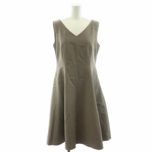 ワンピース ロング ノースリーブ Vネック 40 M チャコールグレー 39856 GY17 /MW