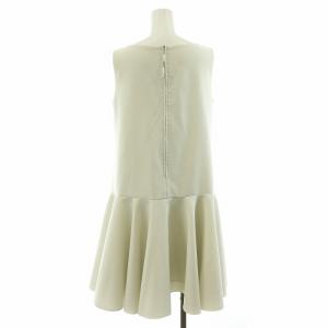 FOXEY NEW YORK フレアドレス ワンピース ロング ノースリーブ 40 M グレー 白 ホワイト 40742 GY17 /MW