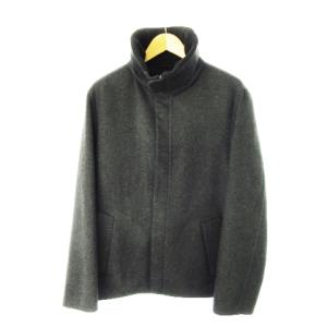 ジャケット カシミヤ ジップアップ リブ M グレー