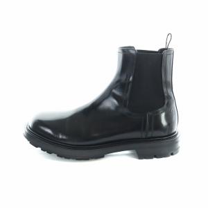 ショートブーツ サイドゴア ロゴ レザー 42 27cm 黒 ブラック 683568 GY18 /MQ