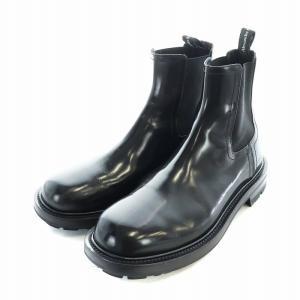 McQ Alexander McQueen ショートブーツ サイドゴア ロゴ レザー 42 27cm 黒 ブラック 683568 GY18 /MQ