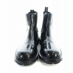 McQ Alexander McQueen ショートブーツ サイドゴア ロゴ レザー 42 27cm 黒 ブラック 683568 GY18 /MQ