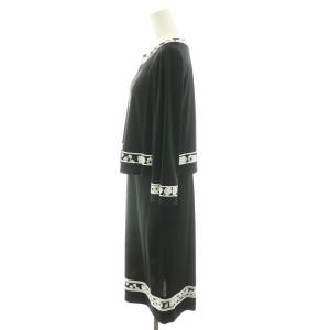 LEONARD FASHION ワンピース 花柄 38 ブラック ホワイト 0160253