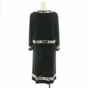 LEONARD FASHION ワンピース 花柄 38 ブラック ホワイト 0160253
