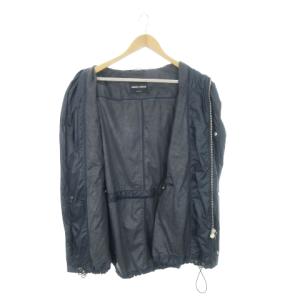 GIORGIO ARMANI マウンテンパーカー ロング ダブルジップ フーディー ロゴ 紺 ネイビー /MN4 GY27