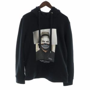 SS21 パーカー スウェット 長袖 フード ロゴ プリント S 黒 ブラック PBJS729S-Q540S