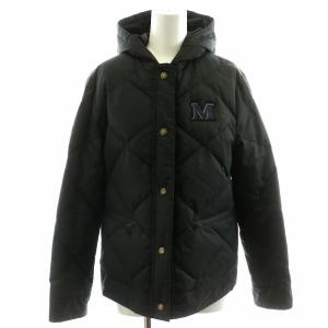 ダウンジャケット パーカー フーディー アウター 長袖 刺繍ロゴ キルティング 総裏地 フルジップ 38