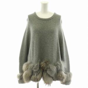 ニット セーター 長袖 クルーネック 丸首 ラグランスリーブ ボックスシルエット ウール ファーフォックス