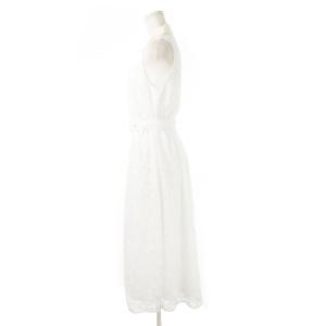 kate spade new york レースワンピース シャツワンピース ロング ノースリーブ シェルボタン ベルト付き 2 M 白 ホワイト