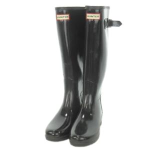 レインブーツ 長靴 ロング ベルト ロゴ 4 23cm 黒 ブラック /MN4 GY11