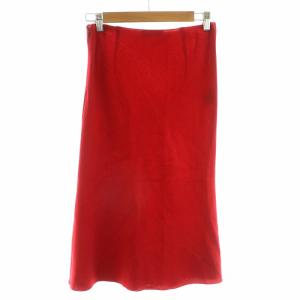 PRADA スカート ロング フレア タイト ウール イタリア製 38 S 赤 レッド ワインレッド  /MPGY11