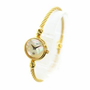 GUCCI 腕時計 バングルウォッチ クォーツ インターロッキング ロゴ シェル文字盤 ゴールド色 2700L