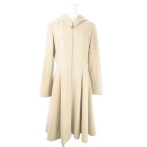 ロングコート フーディー ジップアップ フレアシルエット 38 M ピンク /AO14 GY17