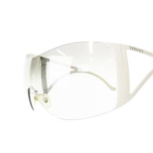 VERSACE サングラス アイウェア シールド ミラーレンズ 鏡面 カーブ ロゴ 110 白 ホワイト /AO10 GY17