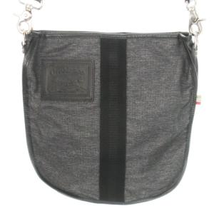 Orobianco ショルダーバッグ NYLON JEANS 切替 レザー ロゴプレート グレー /AO11 GY18