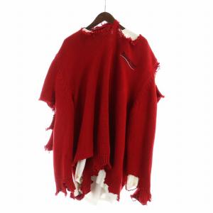 21AW ニット ロンT 重ね着 キャンペーンロゴ デストロイ加工