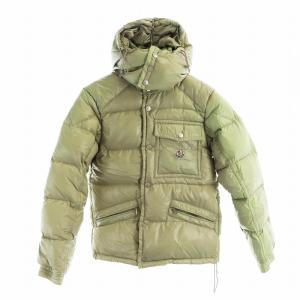 ダウンジャケット ジップアップ 長袖 ロゴ ワッペン 00 XXS 緑 グリーン GY18 /MQ