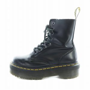 JADON ショートブーツ 厚底 8ホール チャンキーソール レザー ロゴ UK4 23cm 黒 ブラック