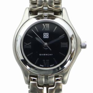 ジャンク品 腕時計 ウォッチ クォーツ ローマン ラウンド 黒文字盤 ロゴ シルバー色 HA.011.XVIII