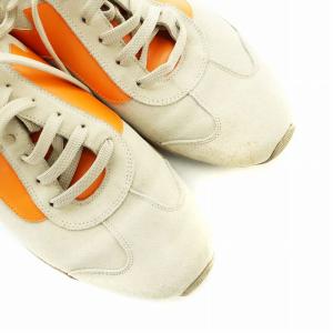 Salvatore Ferragamo ローカットスニーカー シューズ 靴 スエード レザー 切替 ロゴ 7 25cm 茶 ブラウン オレンジ